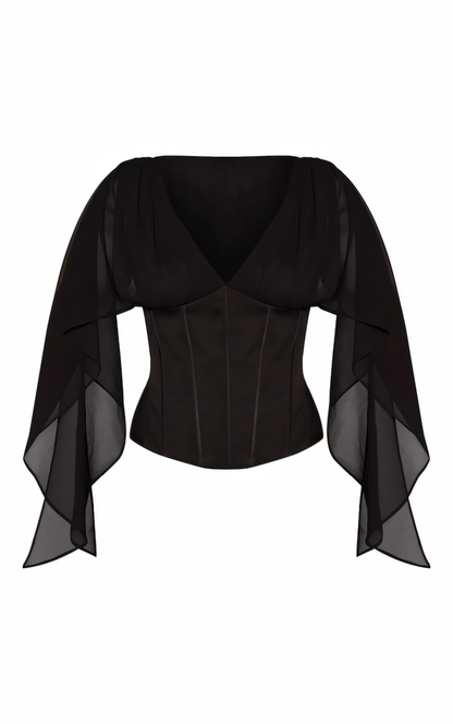 Petite Chiffon Drape Corset