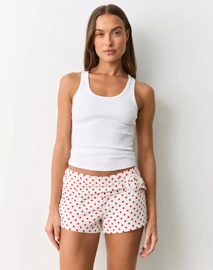 Chic Polka Belt Shorts